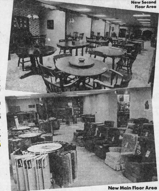 An advertisement for our new main floor and second floor areas.